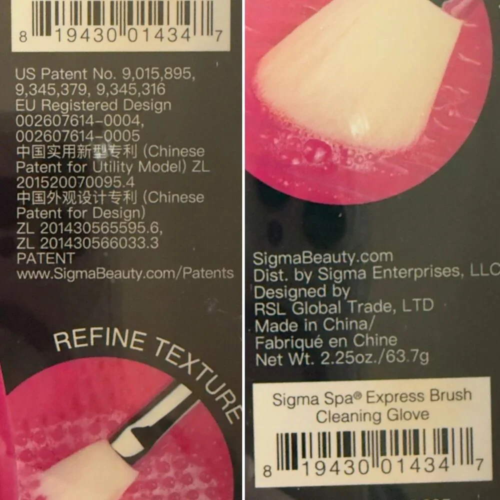 Sigma Spa Express Brush Cleaning Glove Pink Makeup Brush Cleaner Tool